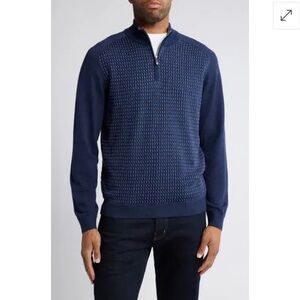 Tommy Bahama Coastal Shores Dark Blue Quarter Zip-Up Sweater